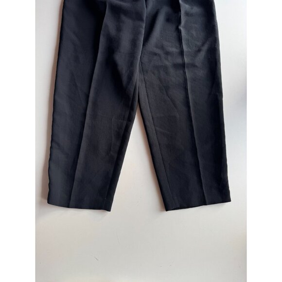 Aritzia WILFRED Carrot Black Crepe Tapered Leg Pleated Trousers Pants, Size 10 - Picture 3 of 14
